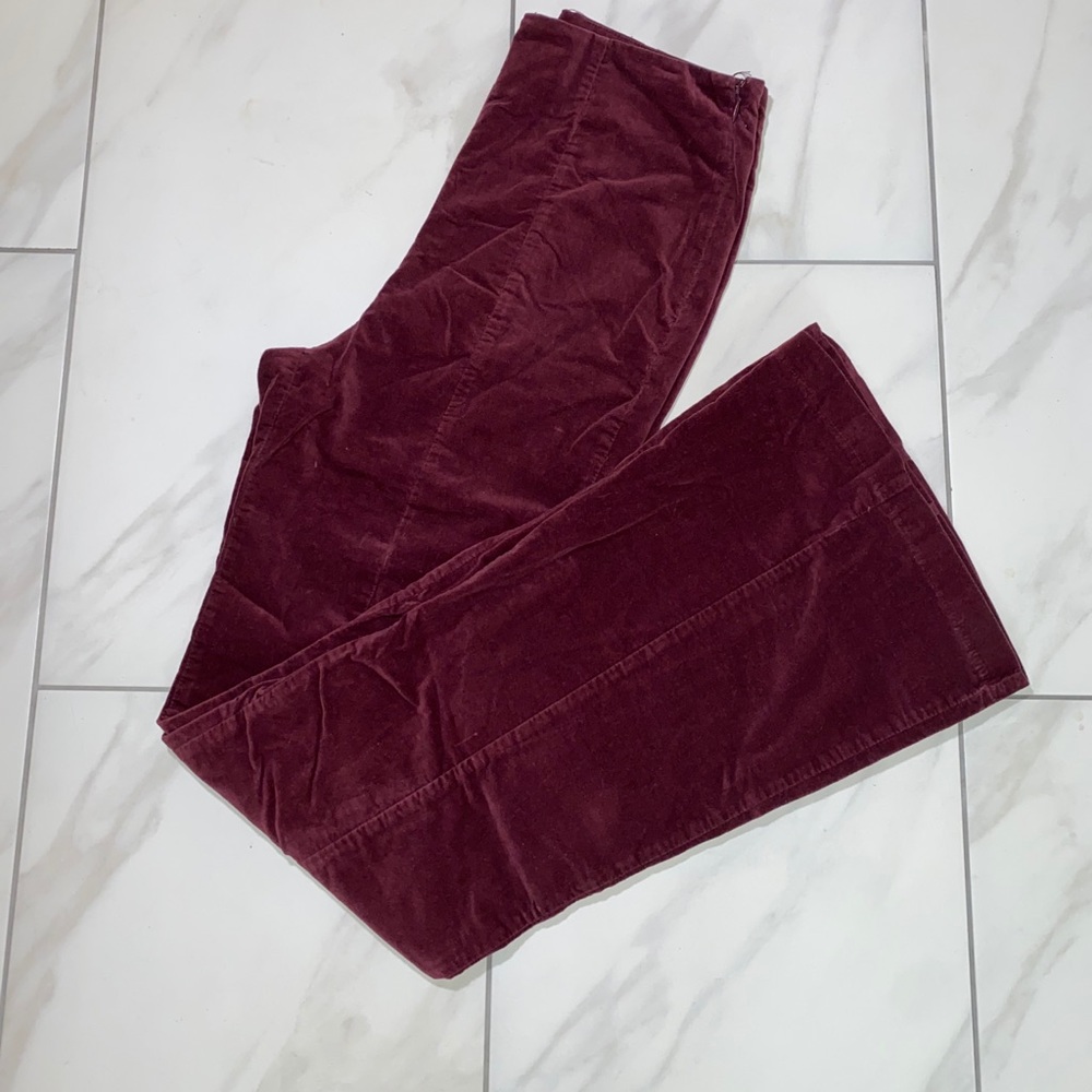 Burgundy High Waisted Bellbottom Corduroy Pants